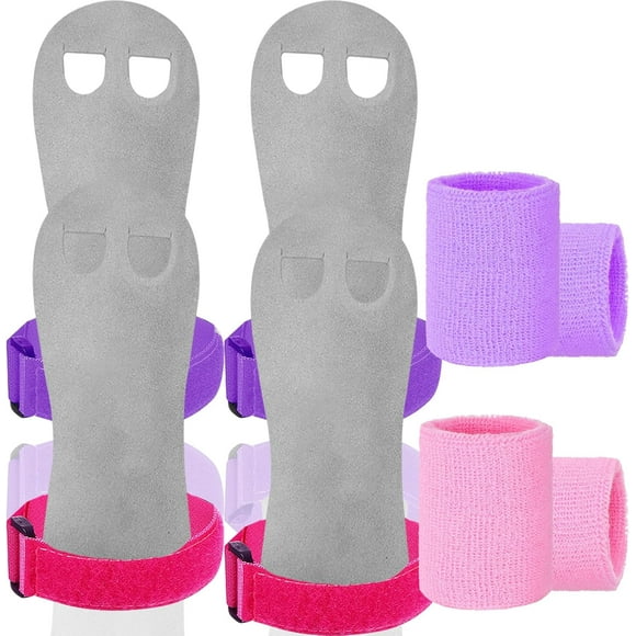 Gymnastics Hand Grips Wristbands 2Sets Gloves for Girls Kids Youth, Bar Grips Palm Protection and Wrist Support Sports Accessories for Weightlifting Tennis, Workout and Exercise Gift