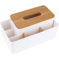 thumbnail image 2 of Multifunctional Storage Box Bamboo Desktop Organizer Removable Organizer Face Tissue Holder, Desktop Storage Box, Removable Wooden Desk..., 2 of 5