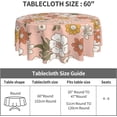 thumbnail image 2 of Round Tablecloth 60 Inch,Stain Resistance Washable Table Cloth,70s Retro Groovy Boho Flower Table Cover for Kitchen Dining Table, Buffet Parties and \u200bCamping, 2 of 6