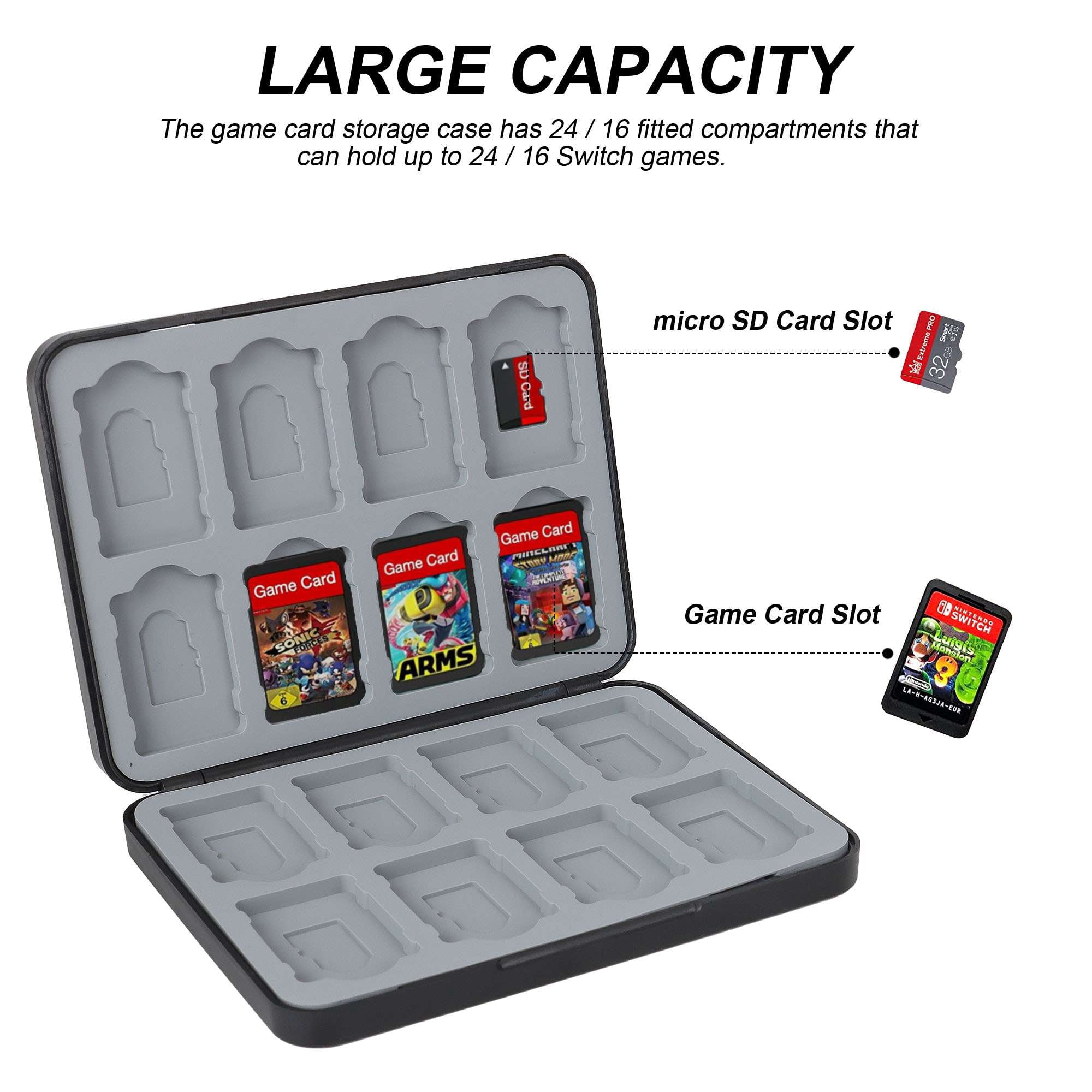 Luxtrada Game Card Case for Switch, Storage Case Fit for Nintendo