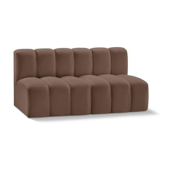 Meridian Furniture Arc Brown Vegan Leather Modular Sectional