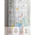thumbnail image 6 of Easter Eggs Sheer Curtains 54 Inch Length 2 Panels Set Window Treatments, Spring Daisy Eucalyptus Leaves Gray Plaid Rod Pocket Semi Curtains for Living Room/Bedroom/Kitchen Décor, 104"W x 54"L, 6 of 7