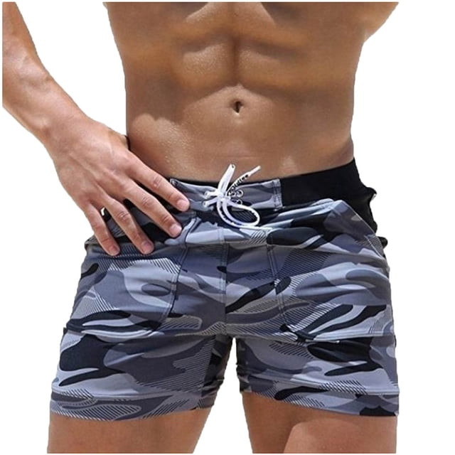 Mens Quick Dry Printed Short Swim Trunks with Mesh Lining Swimwear Bathing Suits