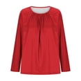 thumbnail image 5 of NTACZA Plus Size Long Sleeve Tops for Women Pleated Blouse Loose Crew Neck Flowy Women's Shirts 4XL, 5 of 6