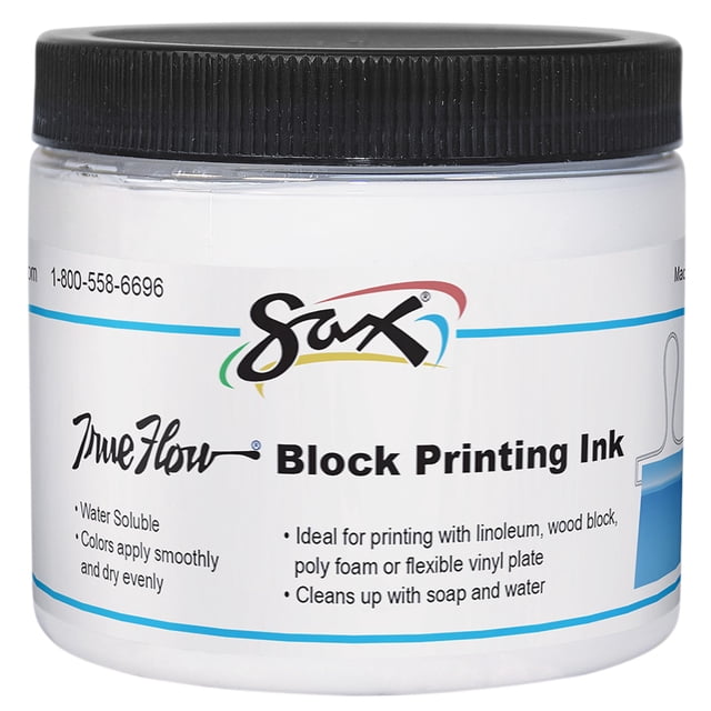 Tinta de impresión en bloque soluble en agua Sax True Flow 473 ml, blanca