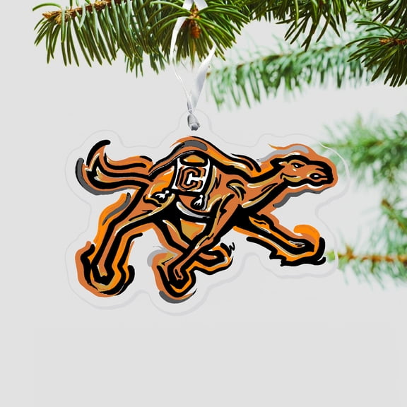 Campbell Fighting Camels Holiday Ornament Justin Patten Artists Rendition