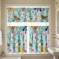 thumbnail image 6 of 2D Printed Kitchen Curtain Combo 54x18 28x39 Inches, Washable Valance Half Curtain Set with Rod Pocket, Light Filtering Decorative Curtain Home Decor, 6 of 7
