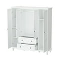 thumbnail image 3 of OXYLIFE 71.3" H Wardrobe Storage Cabinet Armorie Closet with Clothes Rail and Drawers for Bedroom, White, 3 of 5