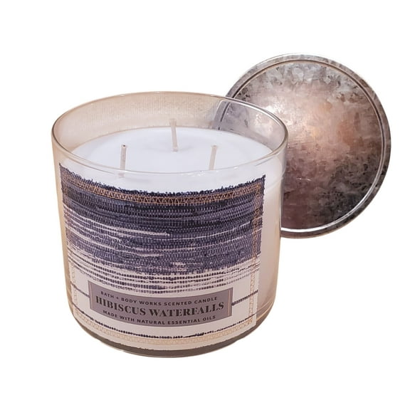 Bath and Body Works Hibiscus Waterfalls 3-Wick Scented Candle with Natural Essential Oils (14.5 oz / 411 g)