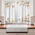 thumbnail image 2 of Ambesonne Floral Kitchen Curtains, Leaves Branches Buds, 55"x39", Pale Green Pale Brown, 2 of 3