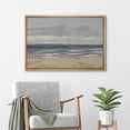 thumbnail image 3 of PixonSign Framed Canvas Print Wall Art Storm Cloud Coastal Ocean Beach Nature Wilderness Illustrations Fine Art Decorative Farmhouse/Country Relax/Calm/Cozy Multicolor Zen - 16"x24" Natural, 3 of 5