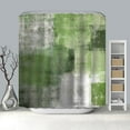 thumbnail image 5 of Green Abstract Shower Curtain Green and Grey Abstract Art Painting Shower Curtain Bathroom Bathtub Curtain 72x72 Inch with 12 plastic hooks, 5 of 5