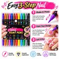 thumbnail image 4 of 12Pcs 24 Colors Dual-End Nail Art Pens Set, Precision Tip Nail Painting Pens for Drawing & Detailing, Portable & Travel-Friendly DIY Manicure Tool, Gift for Women, 15ml Each, 4 of 8
