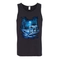 thumbnail image 2 of Wild Bobby, Tiger In The Snowy Night Animal Lover Mens Graphic Tank Top, Black, Small, 2 of 3