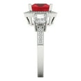 thumbnail image 3 of 3.005 ct Princess Cut Simulated Ruby 3 Stone 14K White Gold Womens Engagement Ring, 3 of 5