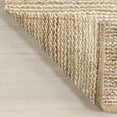 thumbnail image 3 of Home Conservatory Striped Handwoven Jute Area Rug, 4' x 6',  Ivory, 3 of 8