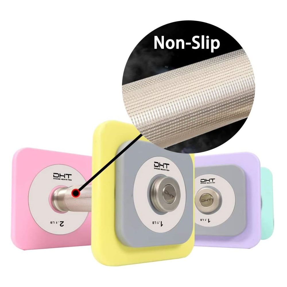 DHT Dynamic Health Tech D100S Adjustable Weight Macaron Color Dumbbell Set, 2-Pack, 1.8-22 lbs Each