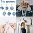thumbnail image 5 of 12 Pcs Glass Flat Round with Blue and White Porcelain Pattern Stitch Markers Zinc Alloy Lobster Claw Clasps Crochet Stitch Marker Charms for Crochet Accessories Quilting Jewelry Making for DIY, 5 of 9