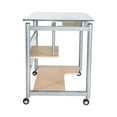 thumbnail image 6 of Techni Mobili Rolling Computer Desk with Keyboard Panel, CPU Shelf, and Wheels, Glass and Silver RTA-3788-MPL04, 6 of 11