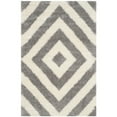 thumbnail image 3 of SAFAVIEH Portofino Dreda Geometric Shag Area Rug, Ivory/Grey, 6'7" x 9'2", 3 of 4