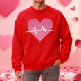 thumbnail image 1 of TaTaai Men's Oversized Crew Neck Heart Print Long-Sleeve Sweatshirt, Valentine's Day Thanksgiving Gift, Casual Fall Winter Spring Top Gift, 1 of 9