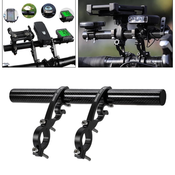 Extensor de extensión de manillar de bicicleta multifunción Teléfono Linterna Antorcha montaje bicicleta de carretera Acero carbono Macarena Extensor de manillar de bicicleta
