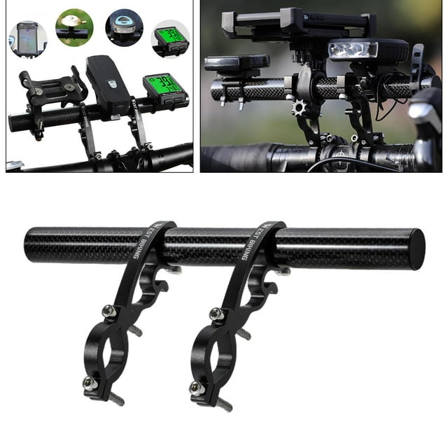 Extensor de extensión de manillar de bicicleta multifunción Teléfono Linterna Antorcha montaje bicicleta de carretera Acero carbono Macarena Extensor de manillar de bicicleta