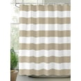 thumbnail image 2 of Khaki and Shower Curtain, White Stripe Waterproof Shower Curtain Set with 12 Hooks Lightweight Washable Fabric Shower Curtains for Bathroom 36x72 Inches, 2 of 6