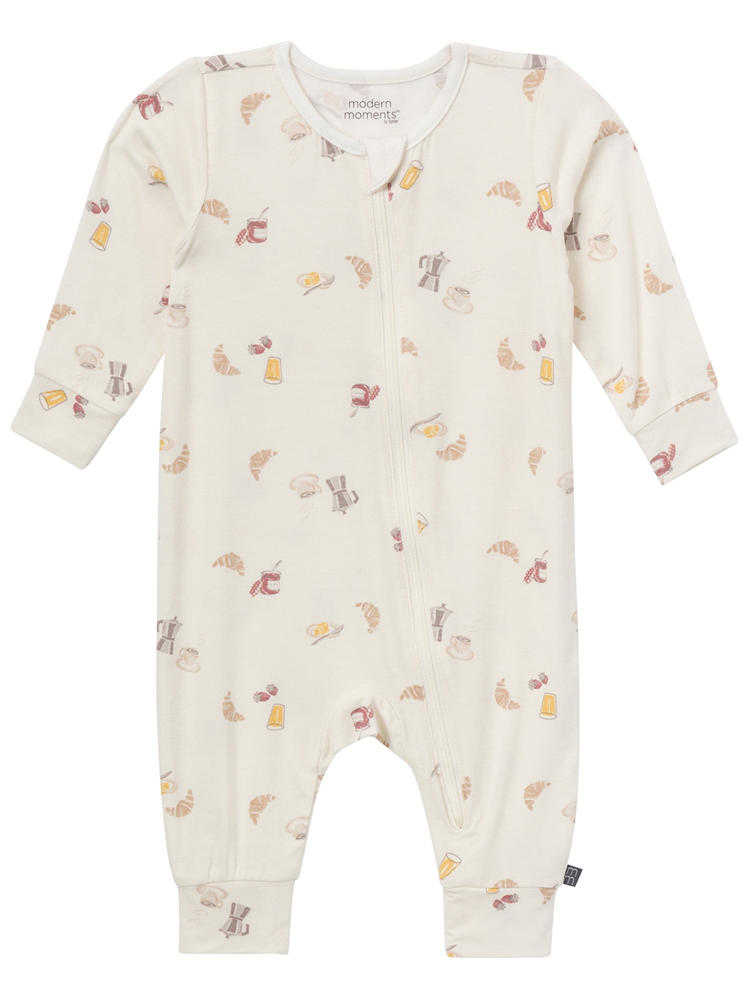 Modern Moments by Gerber Baby Neutral Super Soft Viscose 2-Pack Coveralls, Sizes Newborn - 12 Months