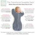 thumbnail image 4 of SwaddleDesigns Transitional Swaddle Sack, Arms Up Swaddle with Half-Length Sleeves & Mitten Cuffs, Easy Transition Swaddle Sleep Sack, Small, 0-3 Months, 6-14 lb, Heathered Denim, 4 of 9