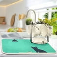 thumbnail image 2 of Yayeee Dish Drying Mat for Kitchen Counter Ultra Absorbent Easy Clean Pad 18x16", Green Cat, 2 of 7