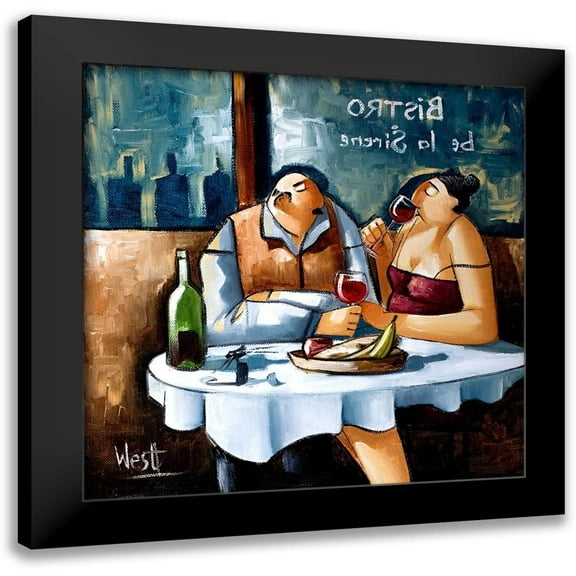 West, Ronald 12x12 Black Modern Framed Museum Art Print Titled - Dinner for Two