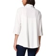 thumbnail image 3 of INSPIRE CHIC Women's Casual Lightweight V Neck Open Front 3/4 Sleeve Irregular Hem Cardigan M White, 3 of 6