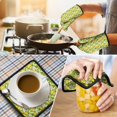 thumbnail image 4 of Yellow Lemon Fruit Slices Kitchen Oven Mitt and Pot Holder Sets 2 Pcs for Baking, Cooking and Grilling, Heat Resistant Up To 392 °F, 4 of 7
