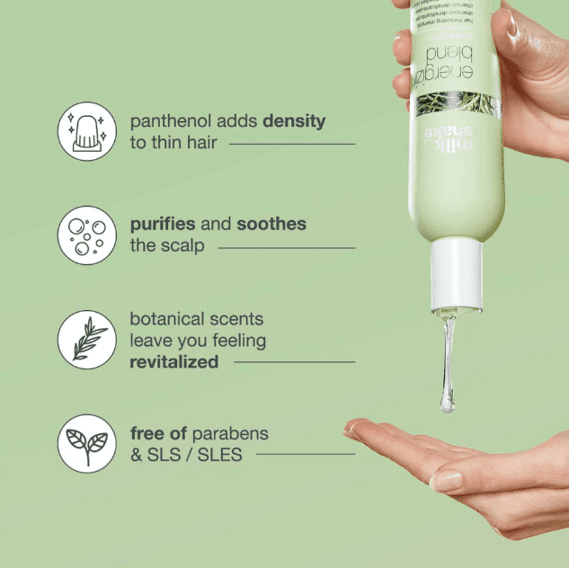 milk_shake Energizing Blend Hair Thickening Shampoo - Revitalizing Volume Shampoo for Fine and Fragile Hair, 10.1 Fl Oz