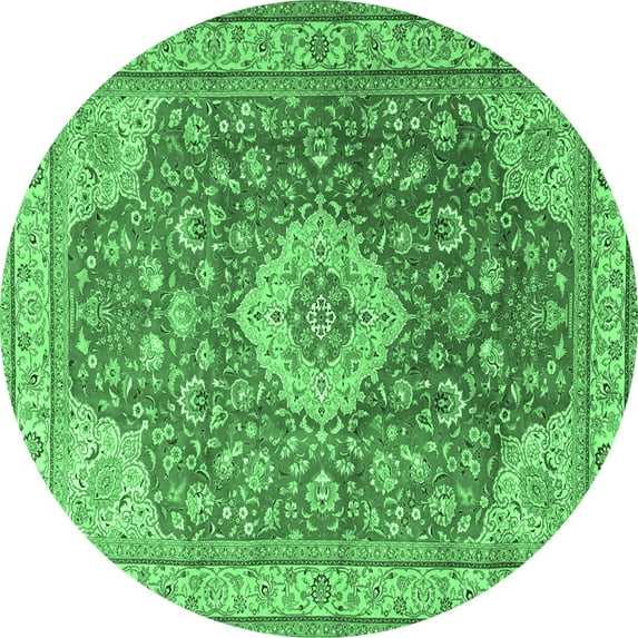 Ahgly Company Indoor Round Persian Emerald Green Traditional Area Rugs, 8' Round