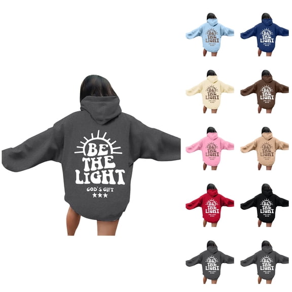 Womens Hoodie 2025 Be The Light Christian Hoodies with Pockets Hooded Sweatshirt Hoodie Women Pullover