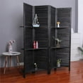 thumbnail image 5 of Milton Greens Stars Inc 4-Panel Farmhouse Wood Room Divider in Black, 5 of 5
