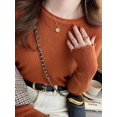 thumbnail image 1 of ML Women Pullovers Sweaters Knit Soft Jumper tops Ruched Autumn Winter Tops O-Neck Ribbed Long Sleeve  Slim Female Sweater, 1 of 6