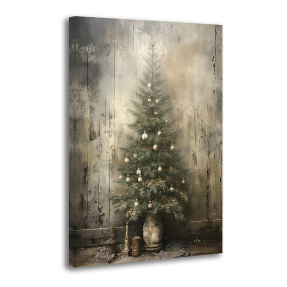 Retro Christmas Tree Picture Print Canvas Poster Wall Paint Art Posters Decor Modern Home Artworks Gift 24x36inch(60x90cm)