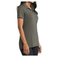 thumbnail image 4 of Womens Cotton Touch Performance Polyester/Spandex Polo T-Shirt Grey Smoke X-Small, 4 of 6