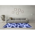 thumbnail image 3 of Ahgly Company Indoor Round Abstract Blue Modern Area Rugs, 4' Round, 3 of 4