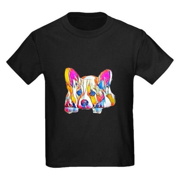 CafePress - Colorful Corgi Puppy T Shirt - Dark T-Shirt Kids XS-XL