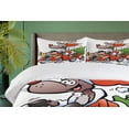 thumbnail image 4 of Ambesonne Christmas Duvet Cover Set, Reindeer in Red Car, 2-Calking, White Red Green, 4 of 7