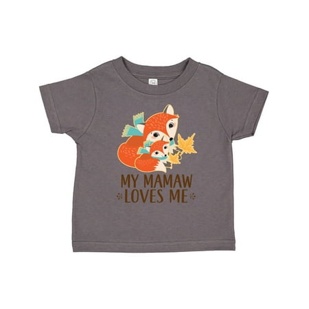 

Inktastic Mamaw Loves Me Gift Fox Gift Toddler Boy or Toddler Girl T-Shirt