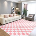 thumbnail image 4 of Pink White Checkerboard Area Rug Multi Color Options Doormat Modern Living Room Carpet Non Slip Floor Mat for Home Decor, 4 of 9