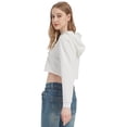 thumbnail image 3 of Feinuhan Womens Crop Top Sweatshirt Long Sleeve Hoodie Pullover, White, X-Large, 3 of 5