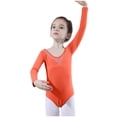 thumbnail image 2 of Miqool Kids Girls Long Sleeve Ballet Dance Leotard Gymnastics Ballroom Dancewear Active Bodysuit Shirt Tops, 2 of 5