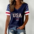 thumbnail image 2 of USA Flag Tee for Women 250th Independence Day T Shirt Short Sleeve V Neck Summer Casual Wear Outfits, 2 of 4