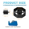 thumbnail image 2 of Uxcell 2Set Tape Dispenser Core, Replacement Wheel and Core for 20031 Tape Dispenser Plastic Insert Parts for Home Office Warehouse Wrapping Packaging Mailing Shipping, Black, 2 of 7